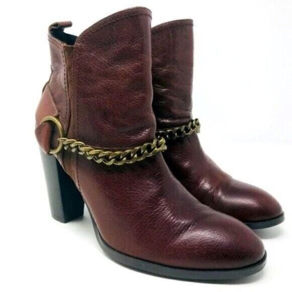 Donald J. Pliner Shoes - Rare Donald J Pliner heeled boots SAMPLE US 5.5 chestnut BoxS